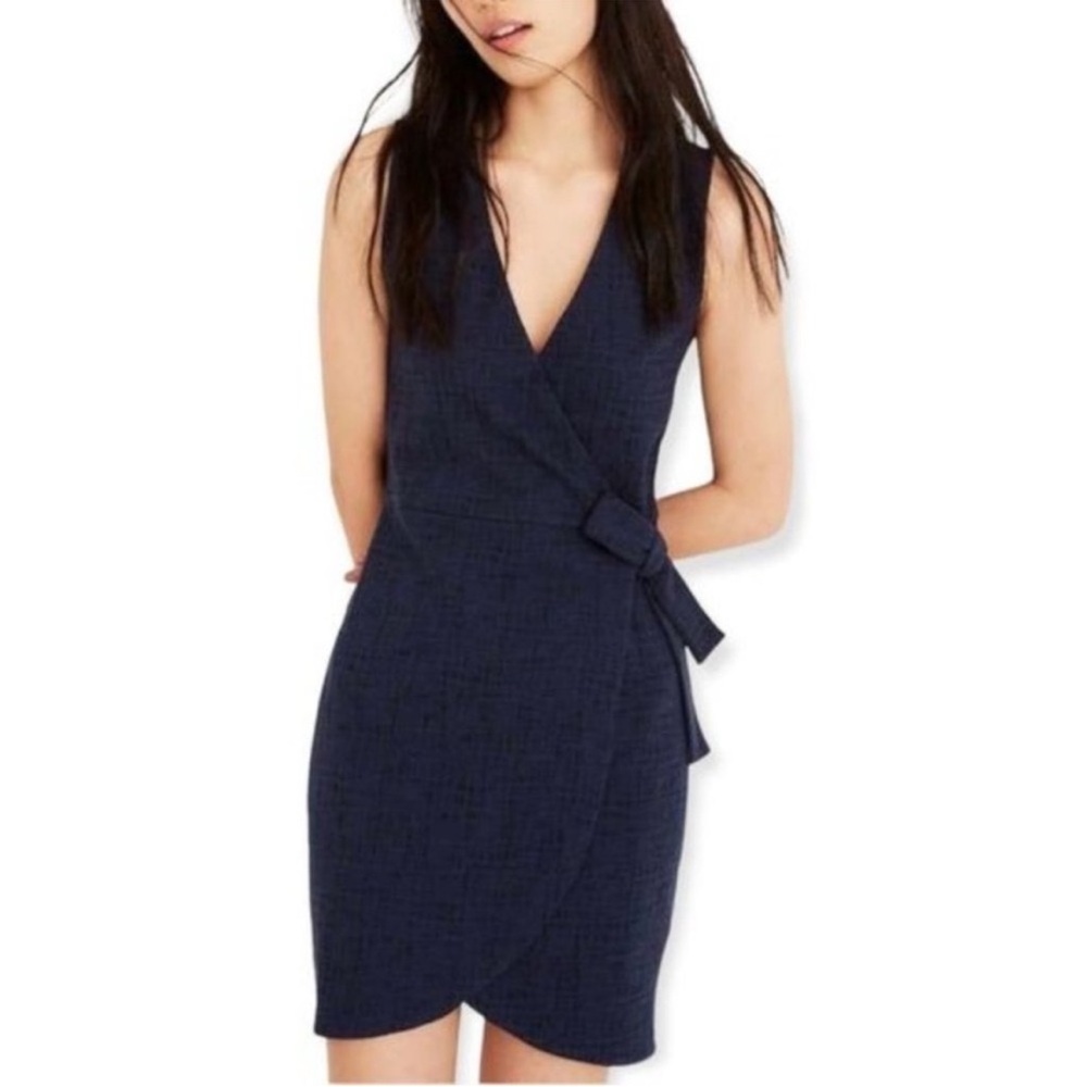 Madewell Texture & Thread Navy Wrap Mini Dress